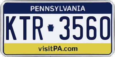 PA license plate KTR3560