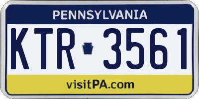 PA license plate KTR3561