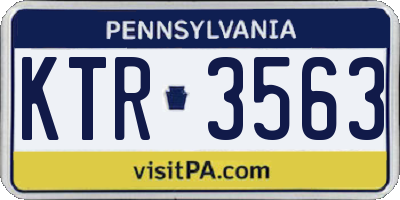 PA license plate KTR3563