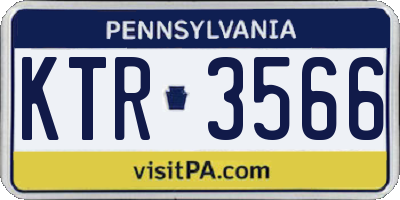 PA license plate KTR3566