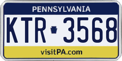 PA license plate KTR3568