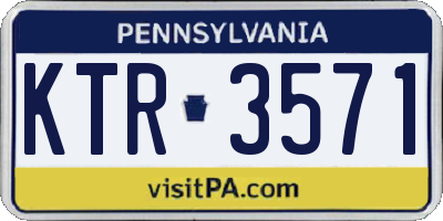 PA license plate KTR3571