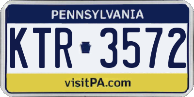 PA license plate KTR3572