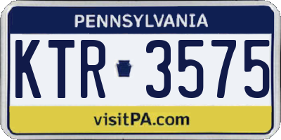 PA license plate KTR3575