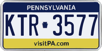 PA license plate KTR3577