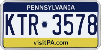 PA license plate KTR3578