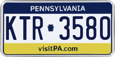 PA license plate KTR3580