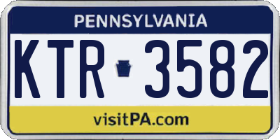PA license plate KTR3582