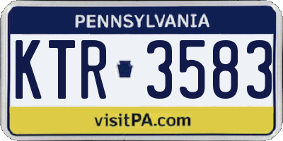 PA license plate KTR3583