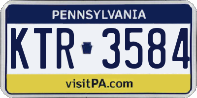 PA license plate KTR3584