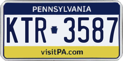 PA license plate KTR3587