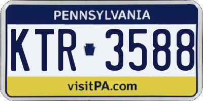 PA license plate KTR3588