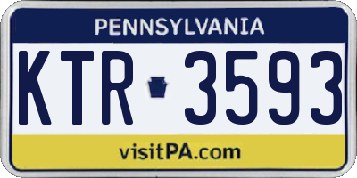 PA license plate KTR3593