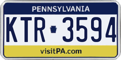 PA license plate KTR3594