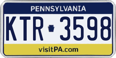 PA license plate KTR3598