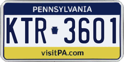 PA license plate KTR3601
