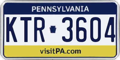 PA license plate KTR3604