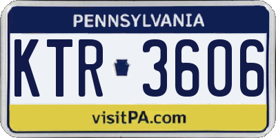 PA license plate KTR3606
