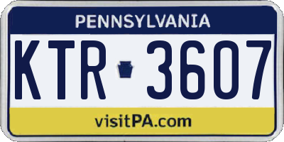 PA license plate KTR3607
