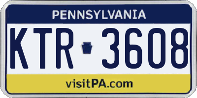 PA license plate KTR3608