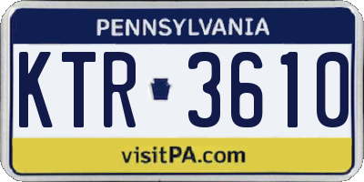 PA license plate KTR3610