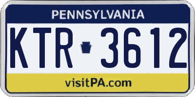 PA license plate KTR3612