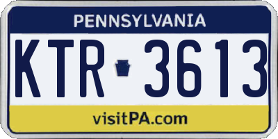 PA license plate KTR3613