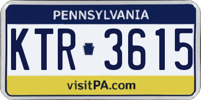 PA license plate KTR3615