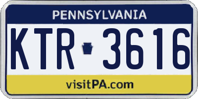 PA license plate KTR3616