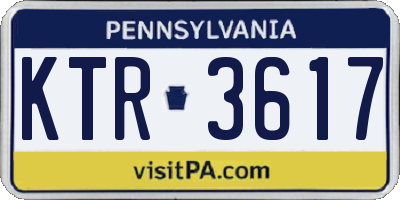 PA license plate KTR3617
