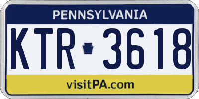PA license plate KTR3618