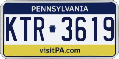 PA license plate KTR3619