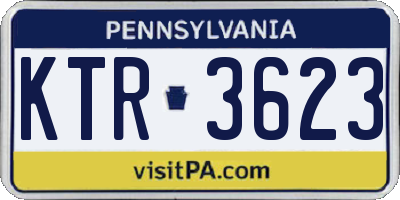 PA license plate KTR3623
