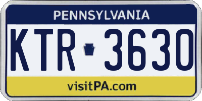 PA license plate KTR3630