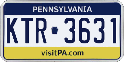 PA license plate KTR3631