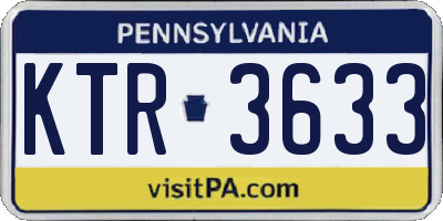 PA license plate KTR3633