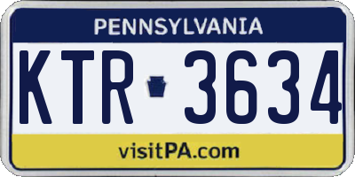 PA license plate KTR3634