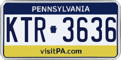 PA license plate KTR3636