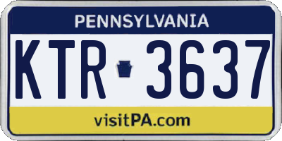 PA license plate KTR3637