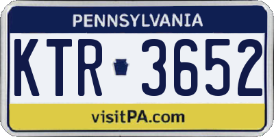 PA license plate KTR3652