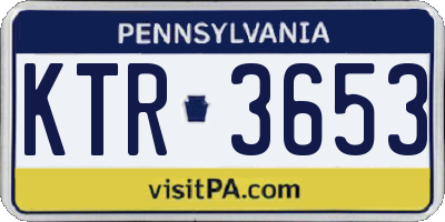 PA license plate KTR3653