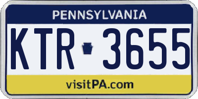 PA license plate KTR3655