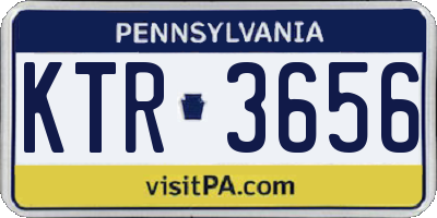 PA license plate KTR3656