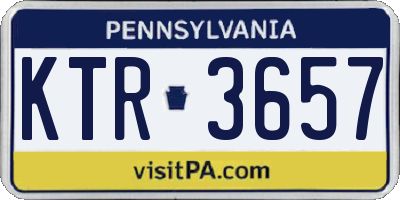 PA license plate KTR3657