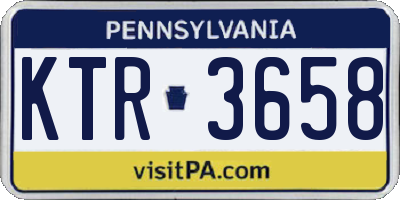 PA license plate KTR3658