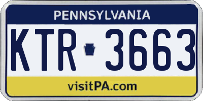 PA license plate KTR3663