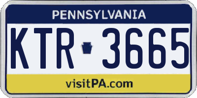 PA license plate KTR3665