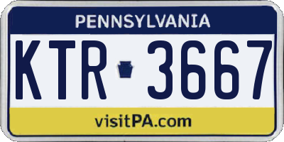 PA license plate KTR3667