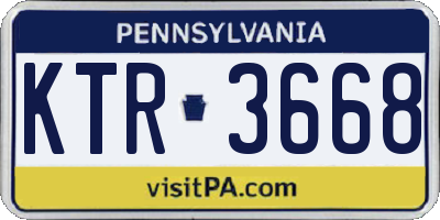 PA license plate KTR3668