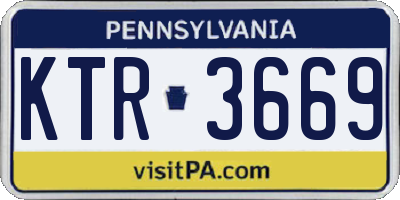 PA license plate KTR3669